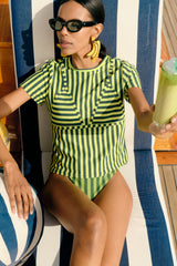 Kini Striped Tee - Lime Stripe