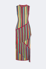 Spiral Knit Dress - Vibrant Multi Stripe