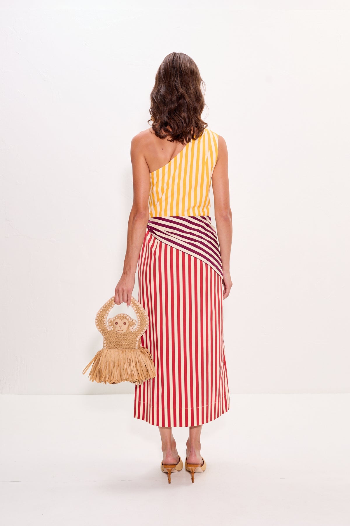 Belem Poplin Midi Dress - Red Stripe Combo