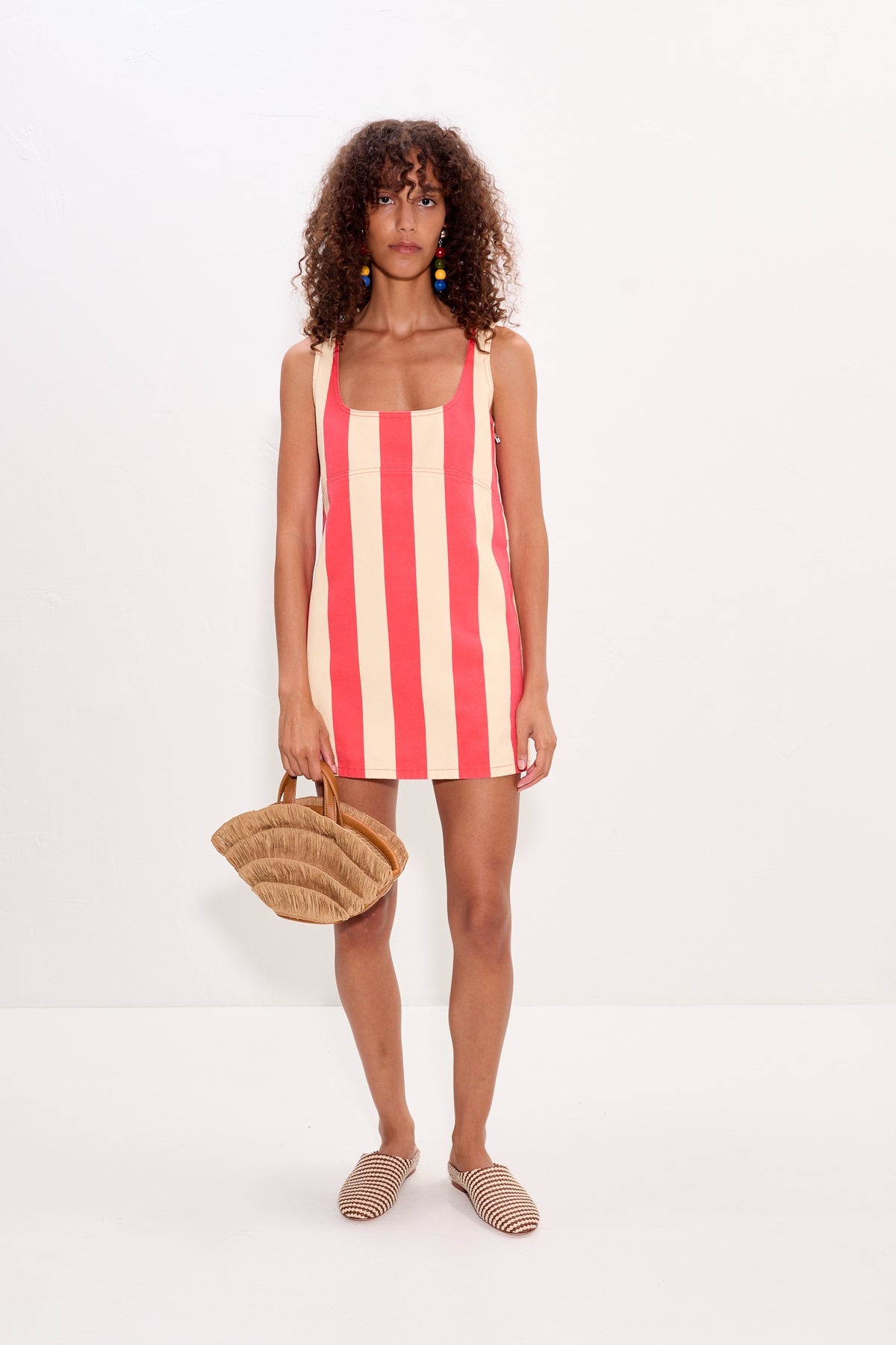 Sahara Striped Denim Dress - Venetian Red Stripe