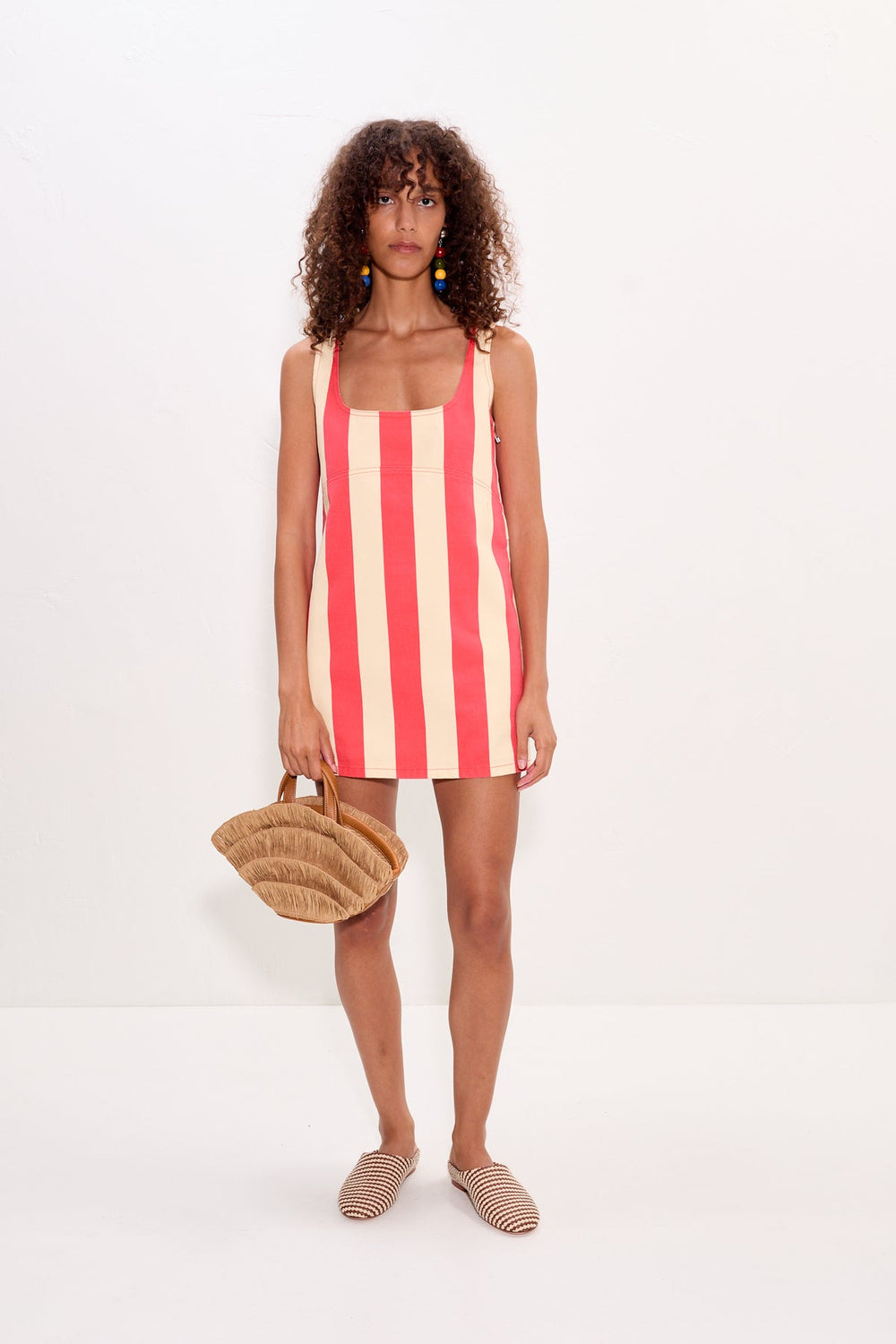 Sahara Striped Denim Dress - Venetian Red Stripe