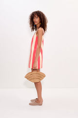 Sahara Striped Denim Dress - Venetian Red Stripe