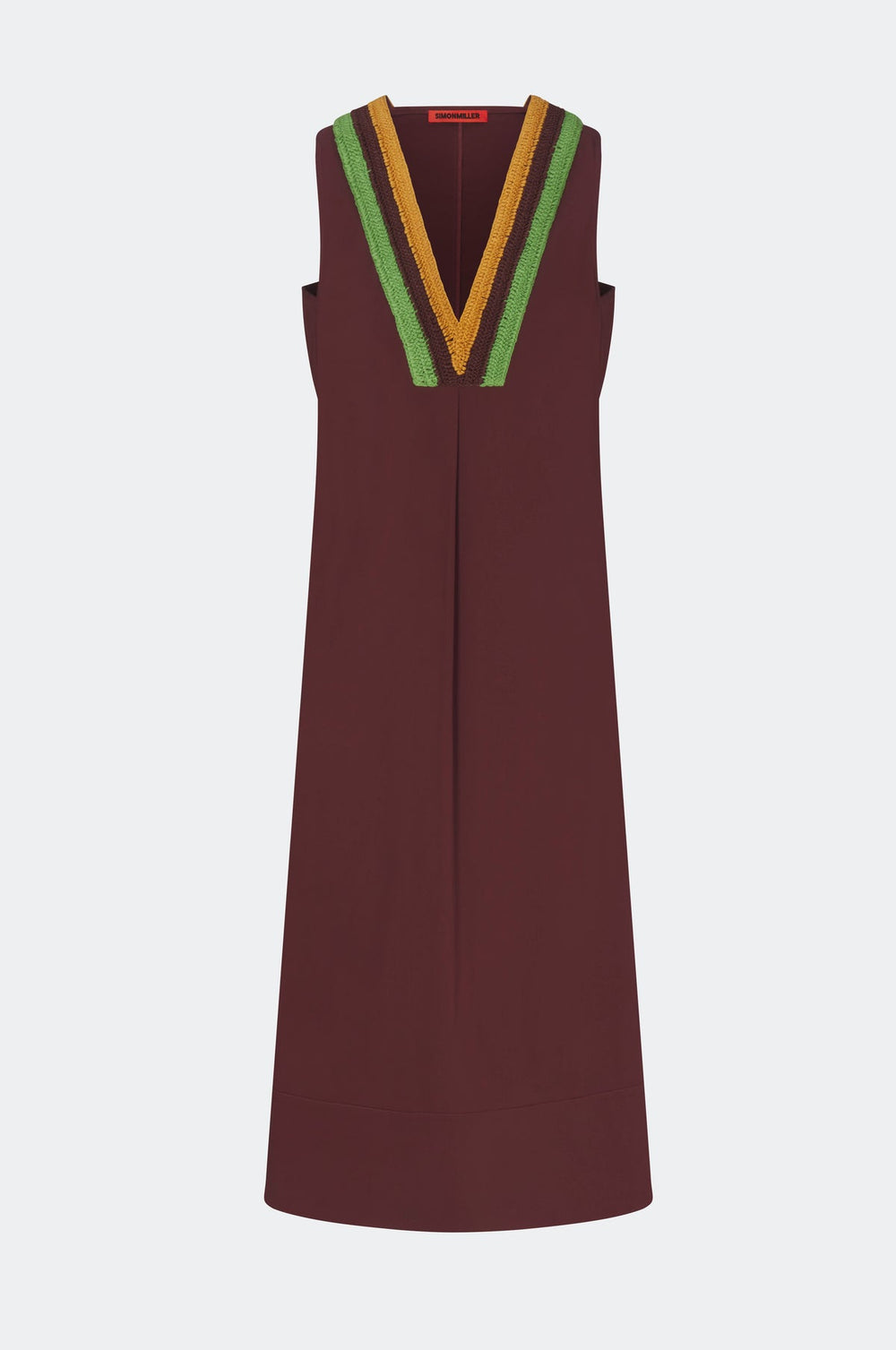 Mar Crochet Poplin Dress - Choco Brown
