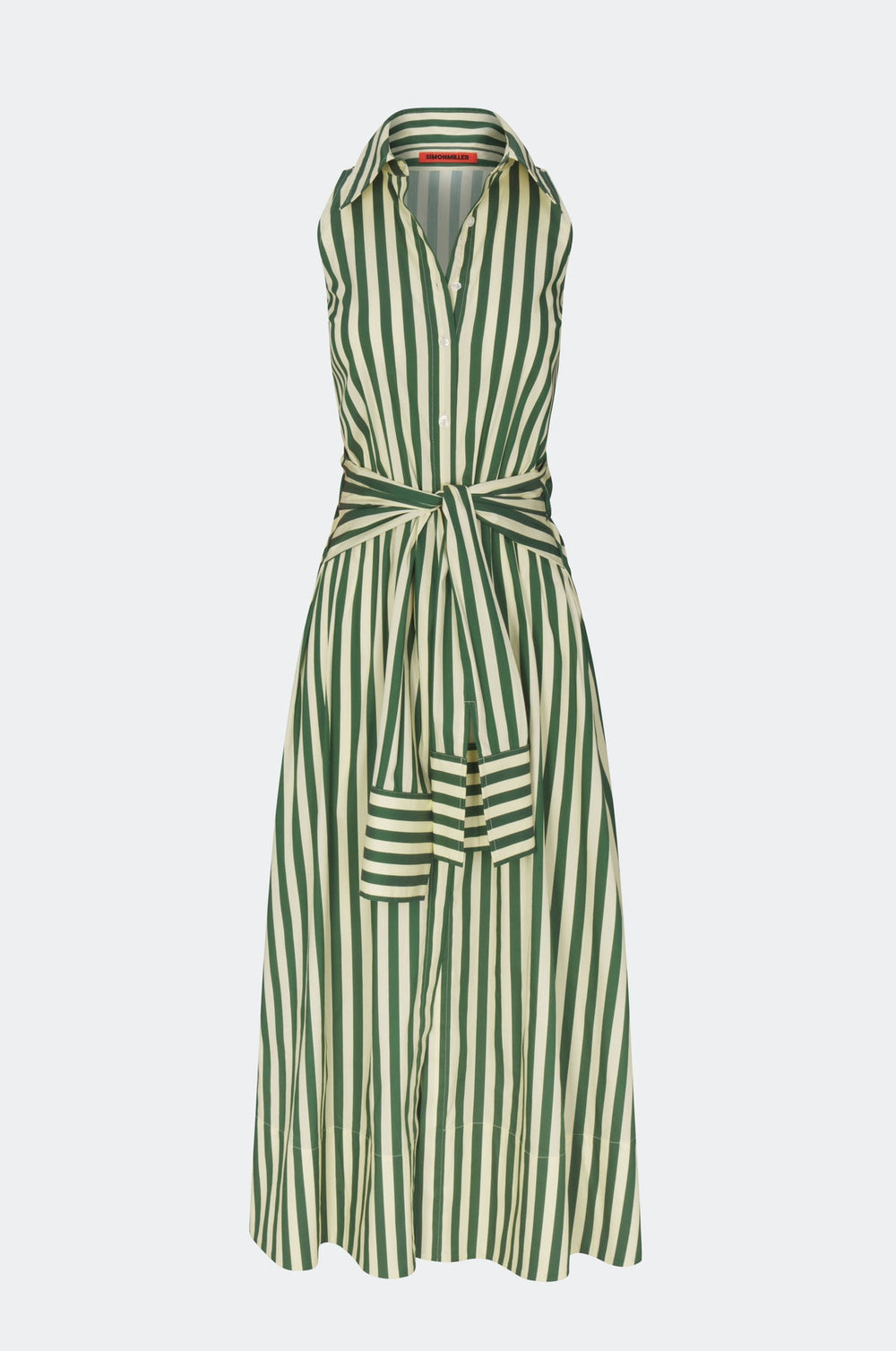Inna Sleeveless Poplin Dress - Gummy Green/Ecru