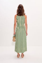 Inna Sleeveless Poplin Dress - Gummy Green/Ecru