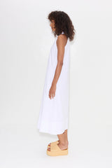 Nava Poplin Midi Dress - MACADAMIA
