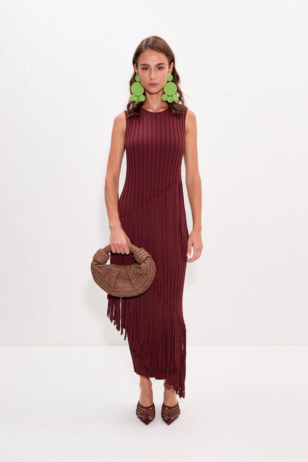 Spiral Knit Dress - Choco Brown