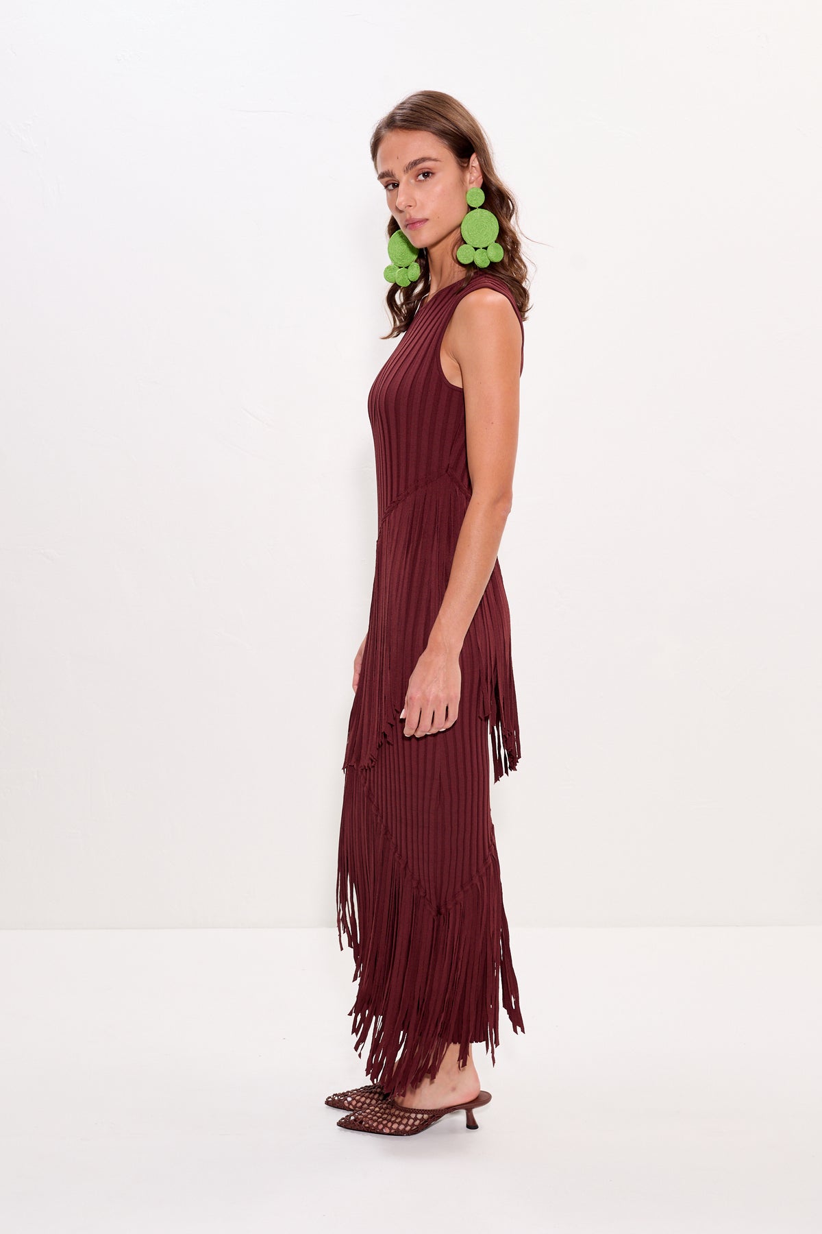 Spiral Knit Dress - Choco Brown