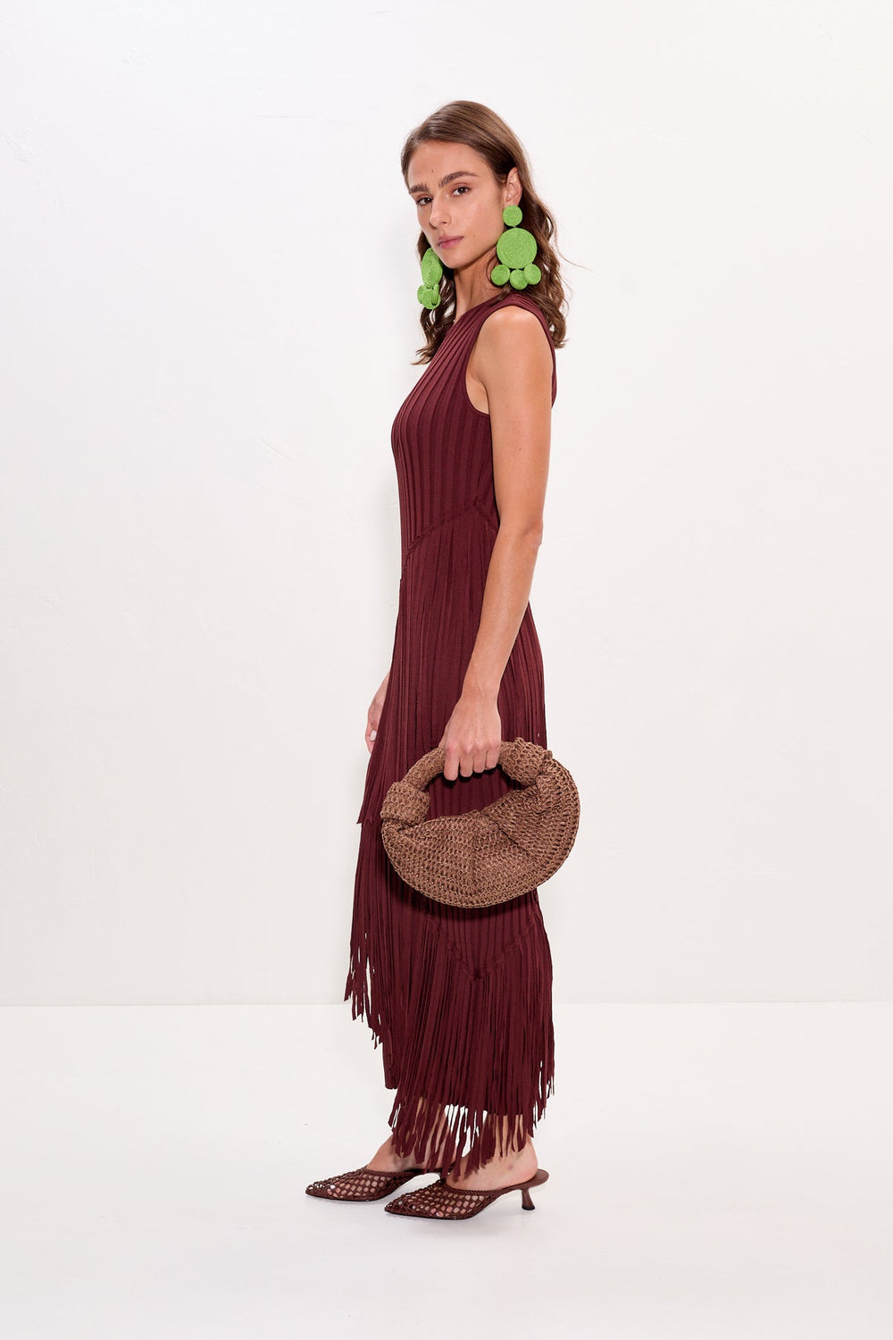 Spiral Knit Dress - Choco Brown