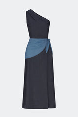 Belem Chambray Midi Dress - Indigo Combo