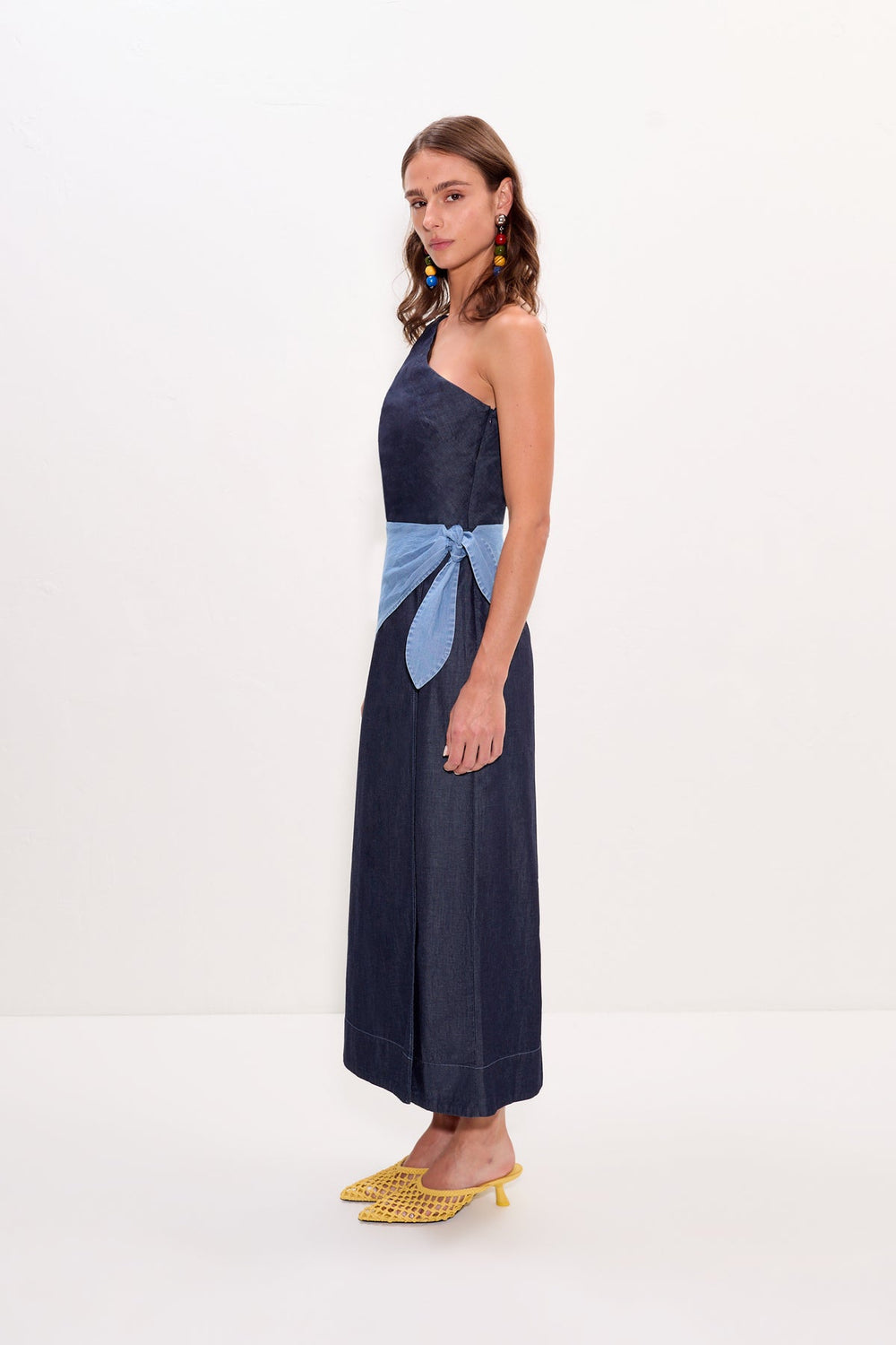 Belem Chambray Midi Dress - Indigo Combo