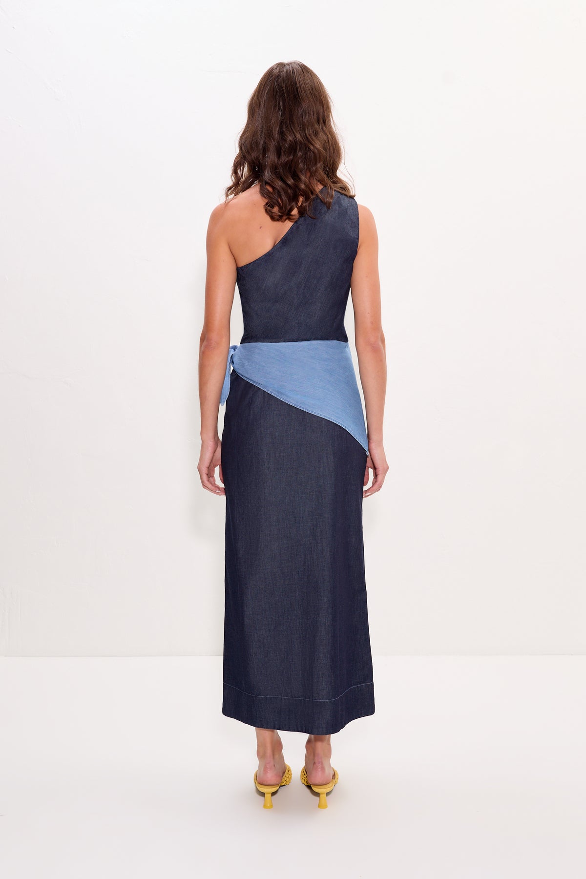 Belem Chambray Midi Dress - Indigo Combo