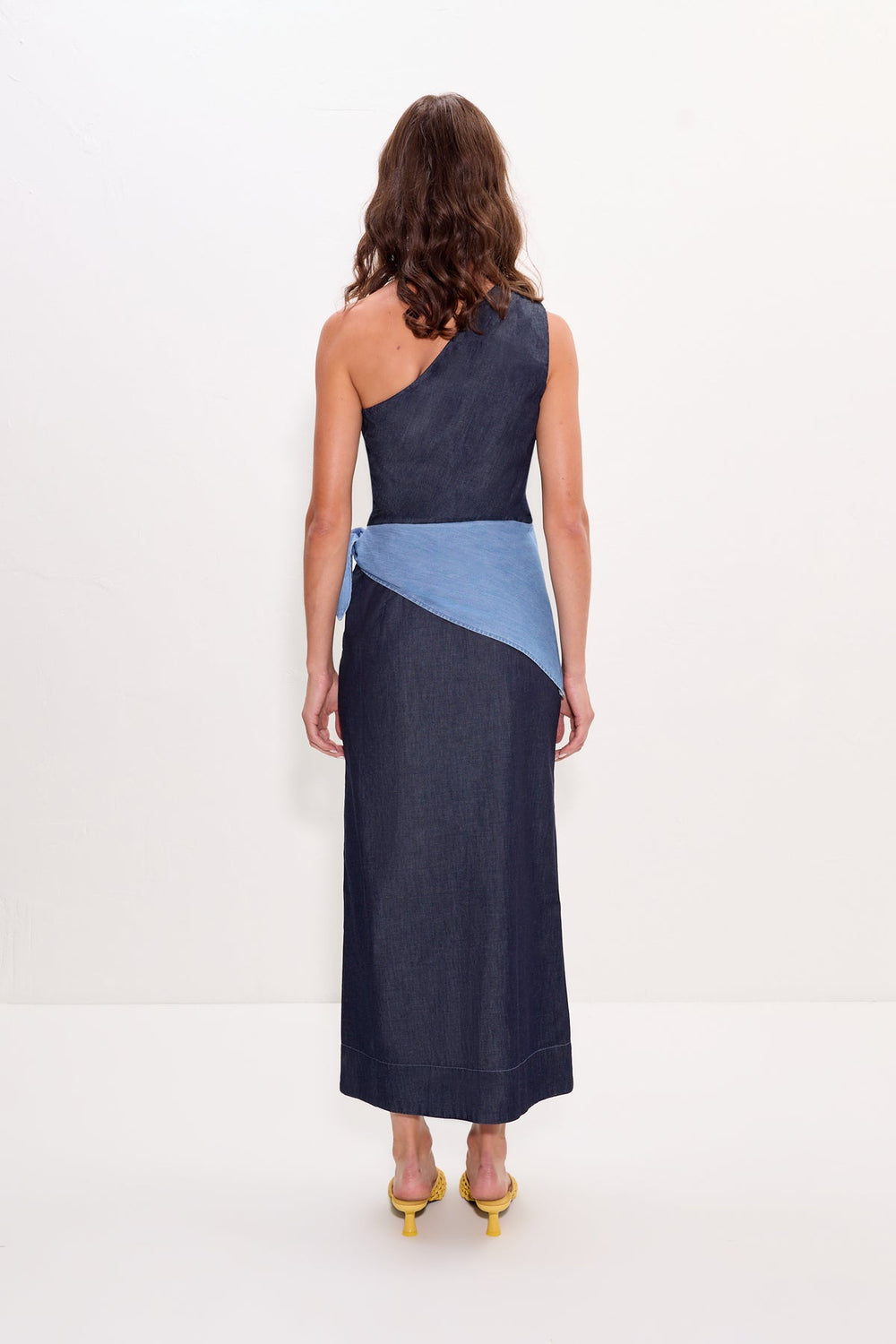 Belem Chambray Midi Dress - Indigo Combo