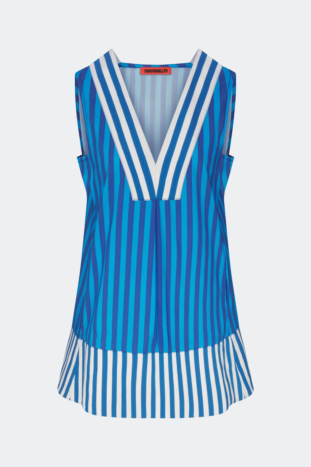Mar Poplin Mini Dress - Tonal Blue Combo