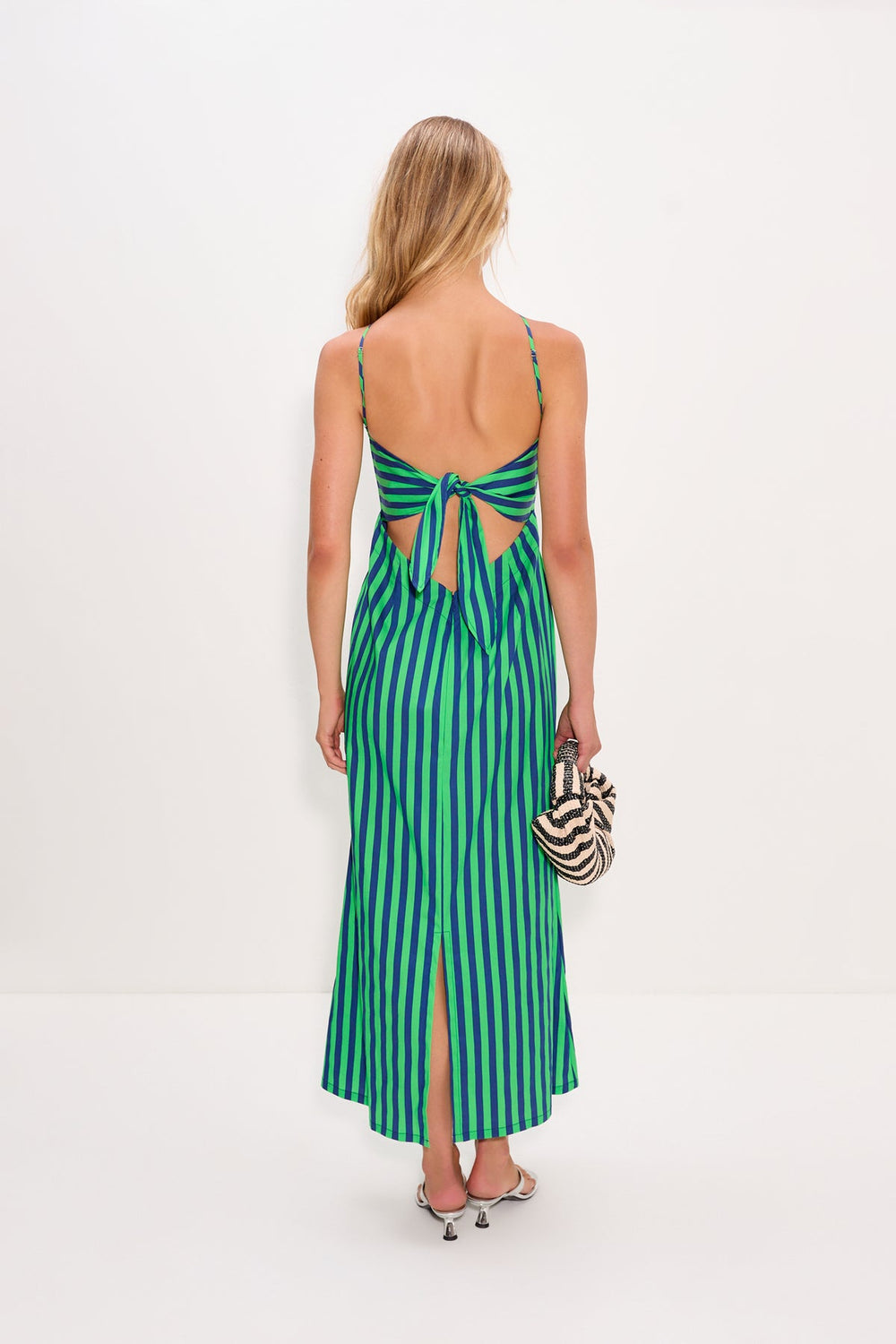 Kit Poplin Dress - Navy/Grass Green