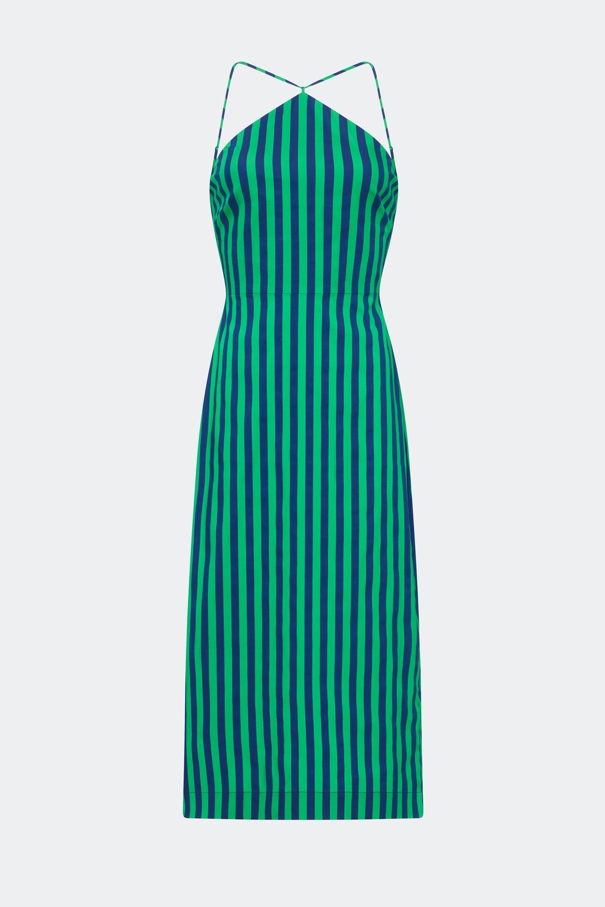 Kit Poplin Dress - Navy/Grass Green