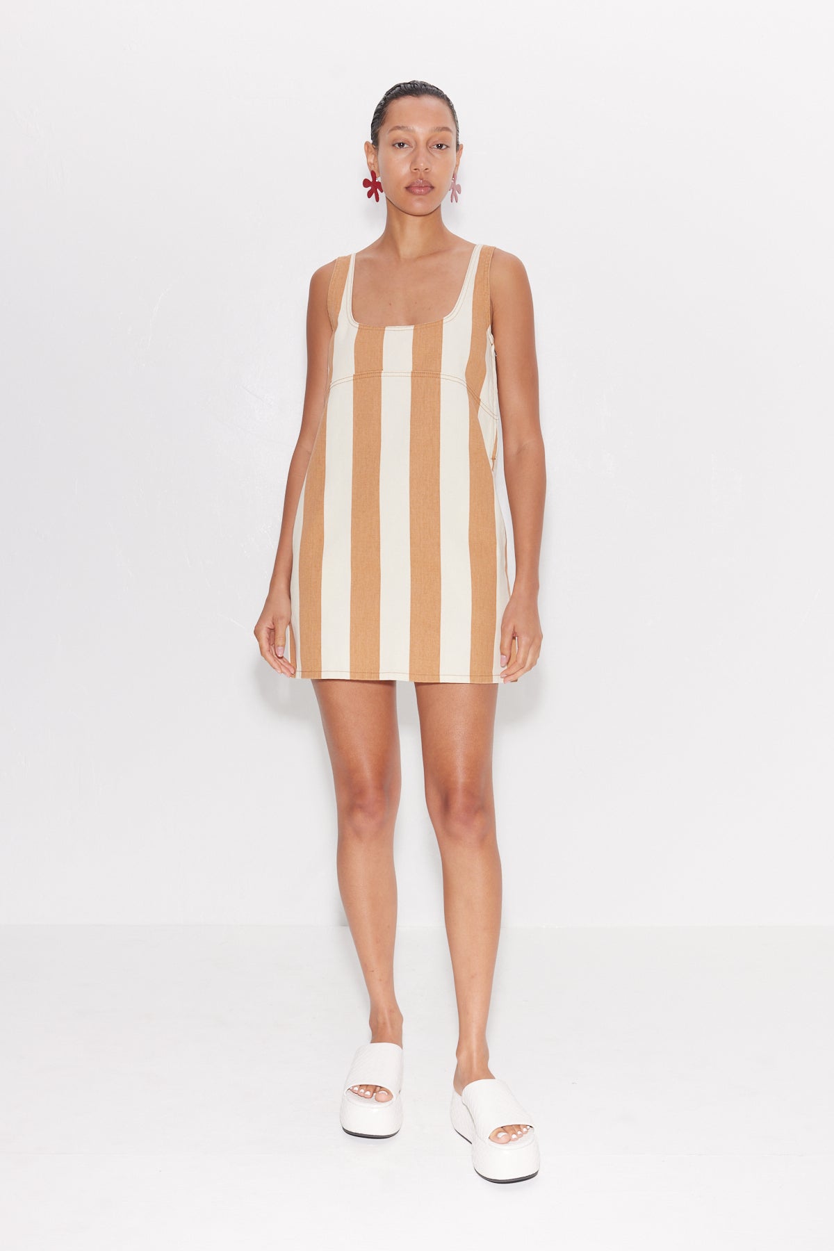 SIMONMILER Sahara Striped Denim Dress - TAN STRIPE