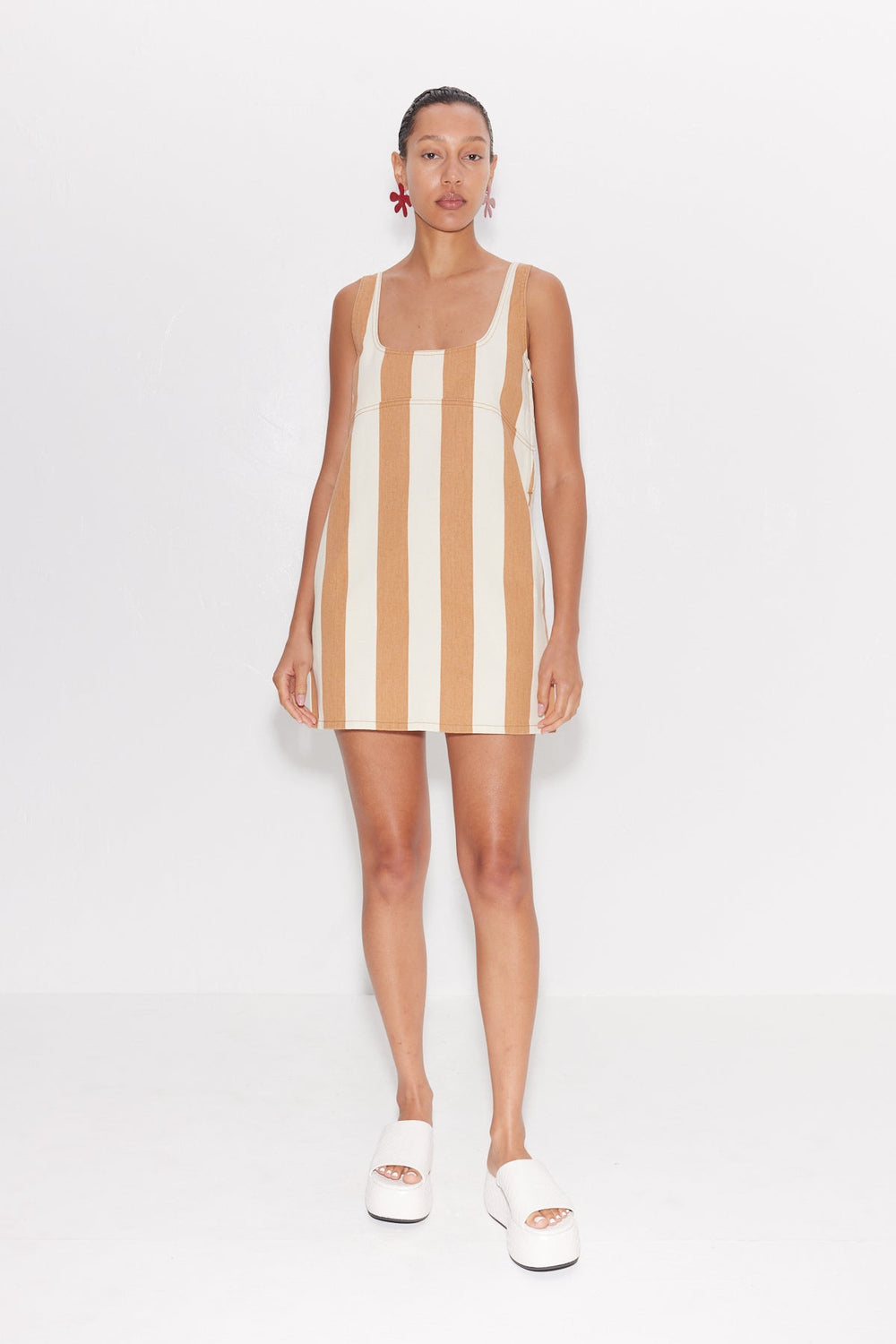 SIMONMILER Sahara Striped Denim Dress - TAN STRIPE