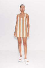 SIMONMILER Sahara Striped Denim Dress - TAN STRIPE