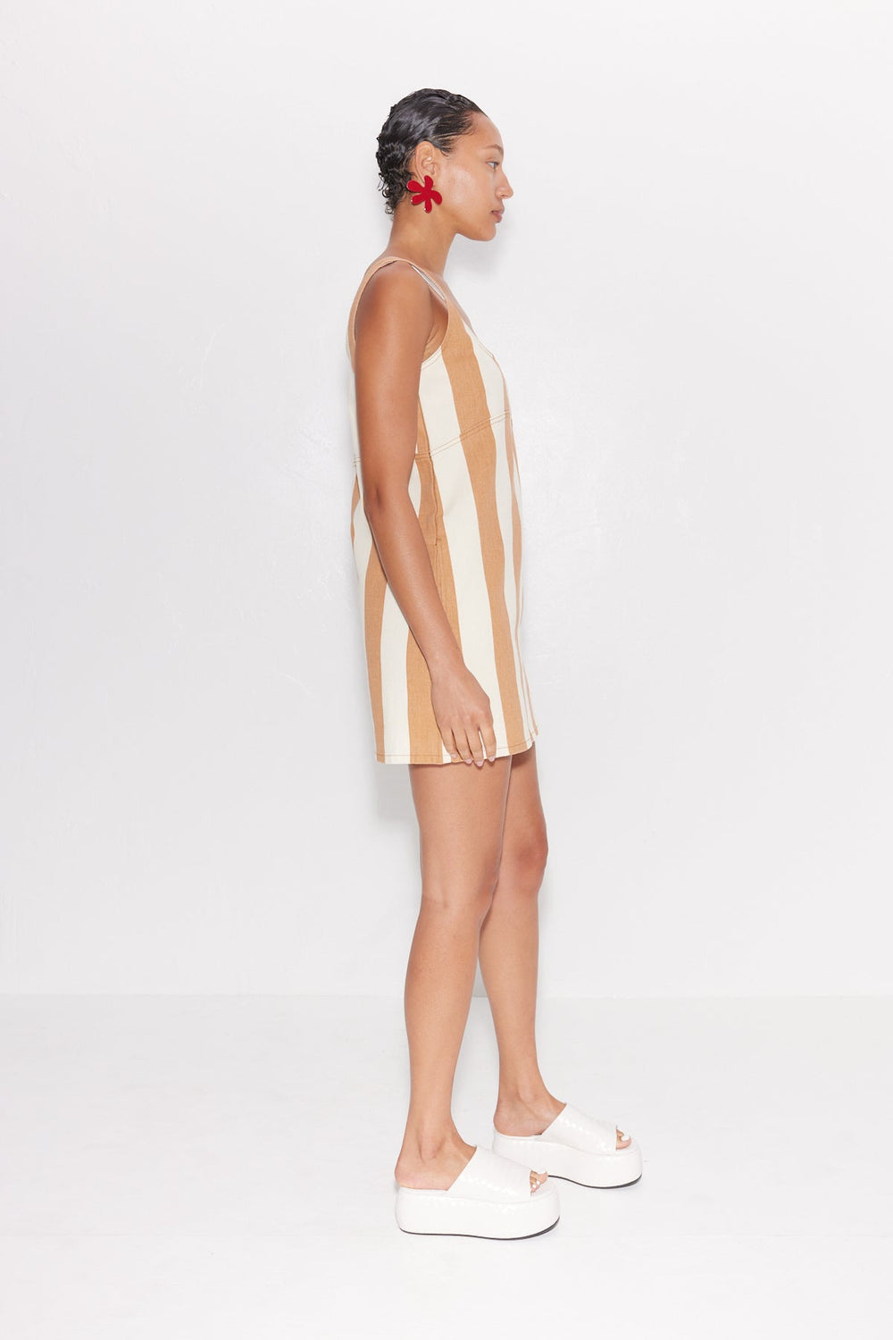 SIMONMILER Sahara Striped Denim Dress - TAN STRIPE