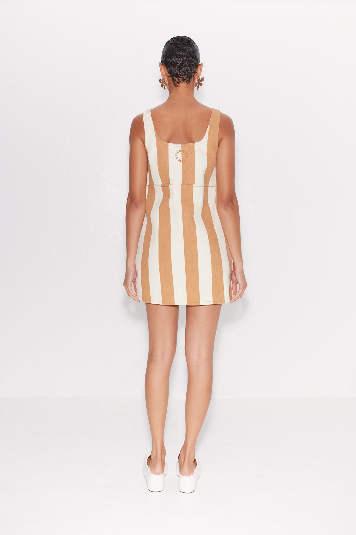 SIMONMILER Sahara Striped Denim Dress - TAN STRIPE
