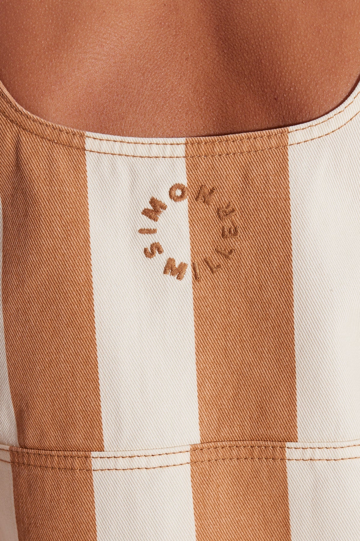 SIMONMILER Sahara Striped Denim Dress - TAN STRIPE
