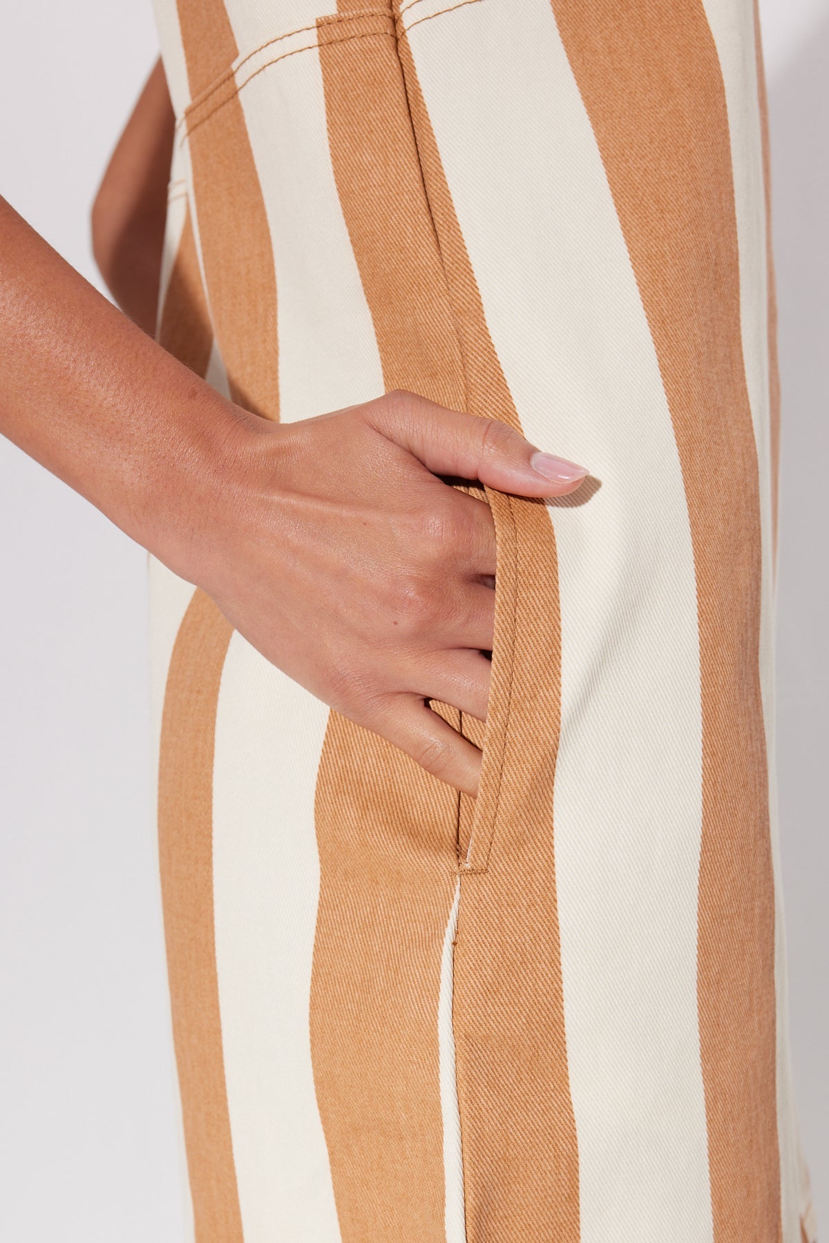 SIMONMILER Sahara Striped Denim Dress - TAN STRIPE