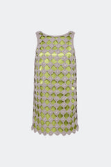 Sina Crochet Mini Dress - Moss/Satellite Silver