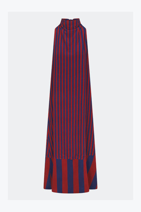 Mona Crepe Dress - Navy/Henna