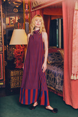 Mona Crepe Dress - Navy/Henna