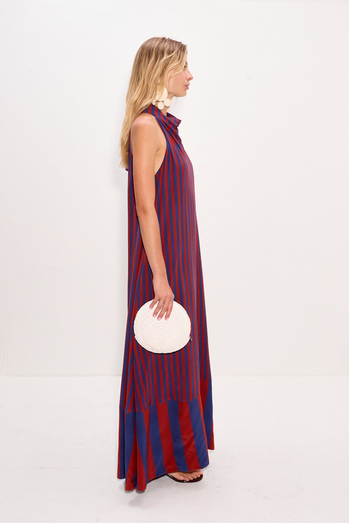 Mona Crepe Dress - Navy/Henna