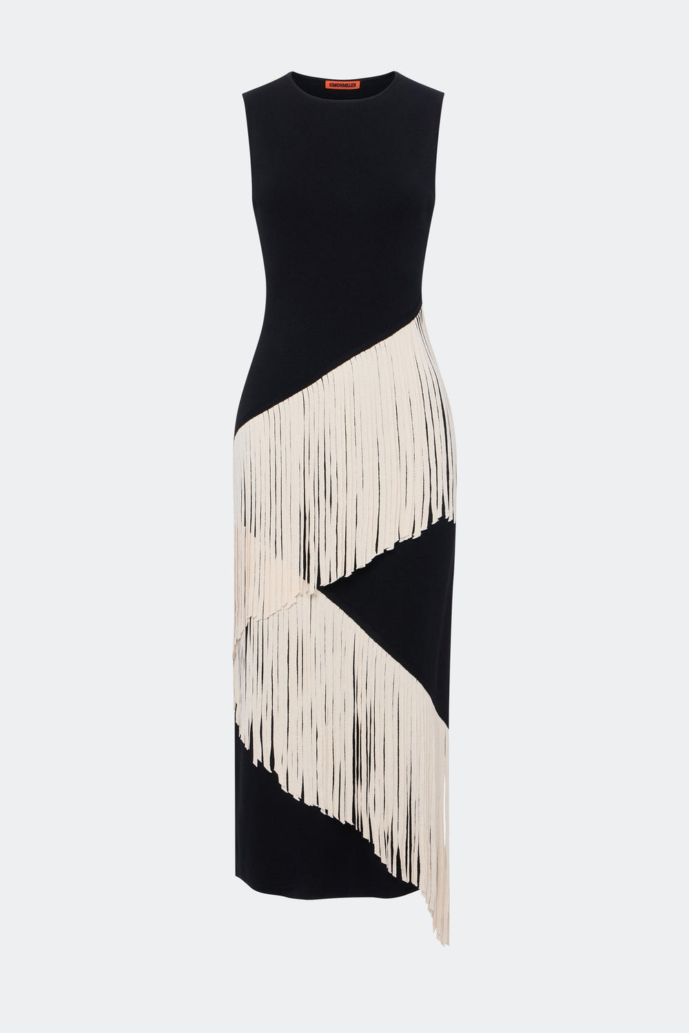 Spiral Knit Dress - Black/Macadamia