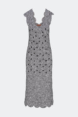 Muro Crochet Dress - Black/White Space Dye