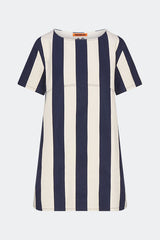 Sahara Short Sleeve Mini Dress - Navy/Cream