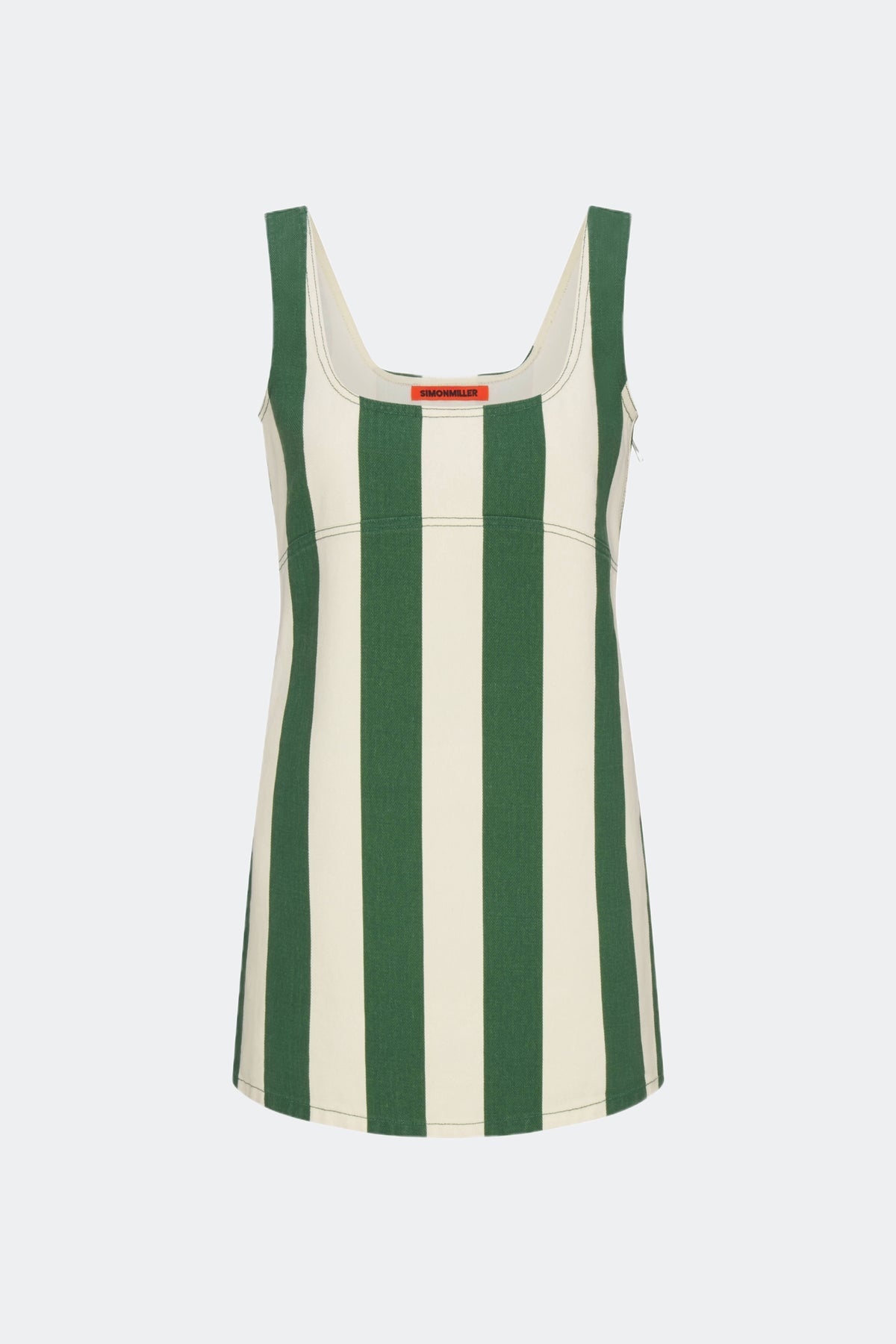 Sahara Striped Denim Dress - GUMMY GREEN/ECRU