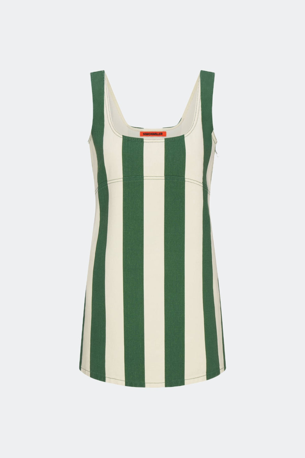 Sahara Striped Denim Dress - GUMMY GREEN/ECRU