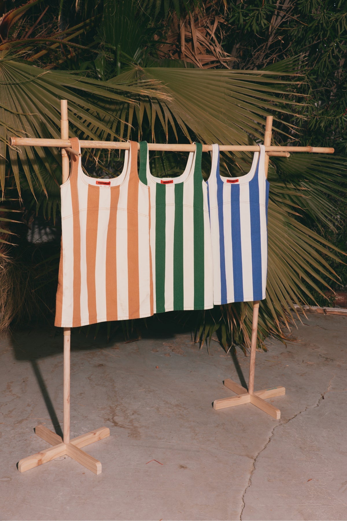 Sahara Striped Denim Dress - GUMMY GREEN/ECRU