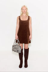 Sahara Corduroy Mini Dress - CHOCO BROWN