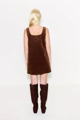 Sahara Corduroy Mini Dress - CHOCO BROWN