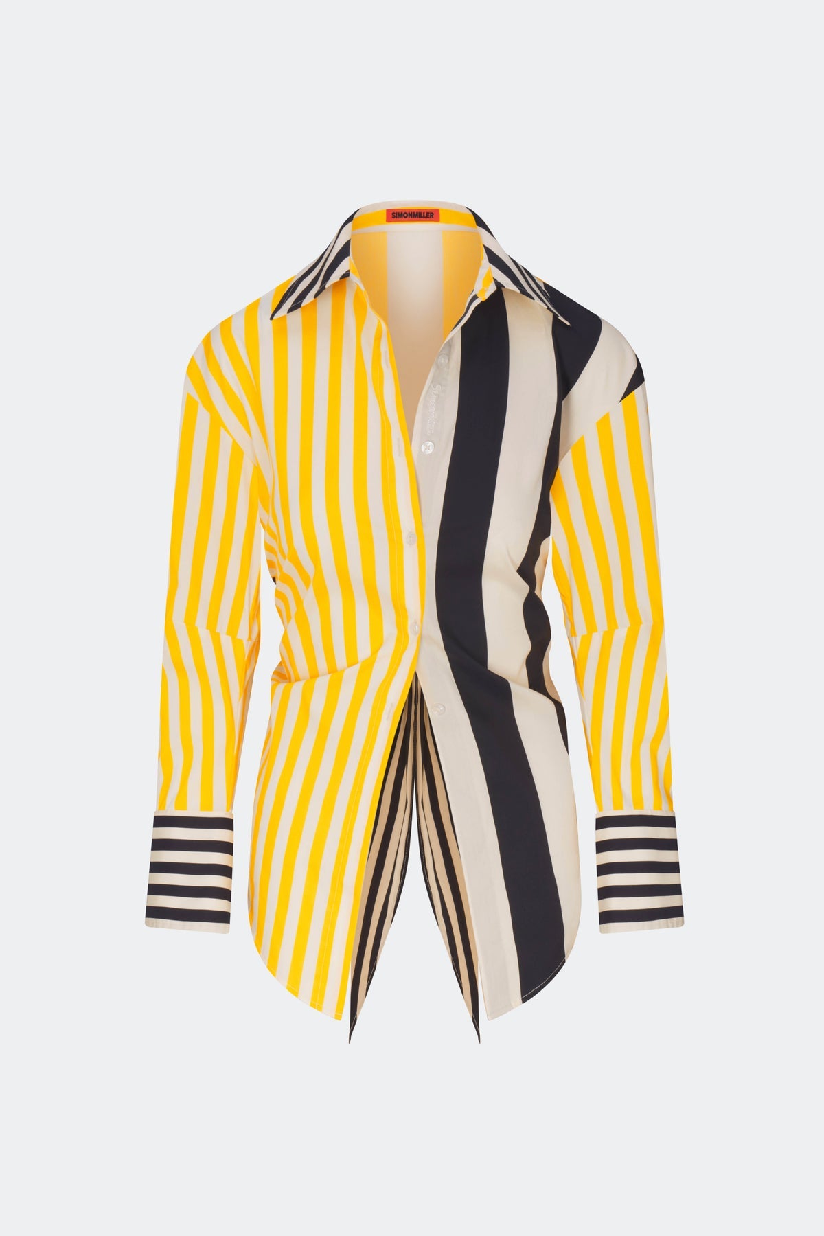 Loch Poplin Button Up - Sungold Stripe Combo