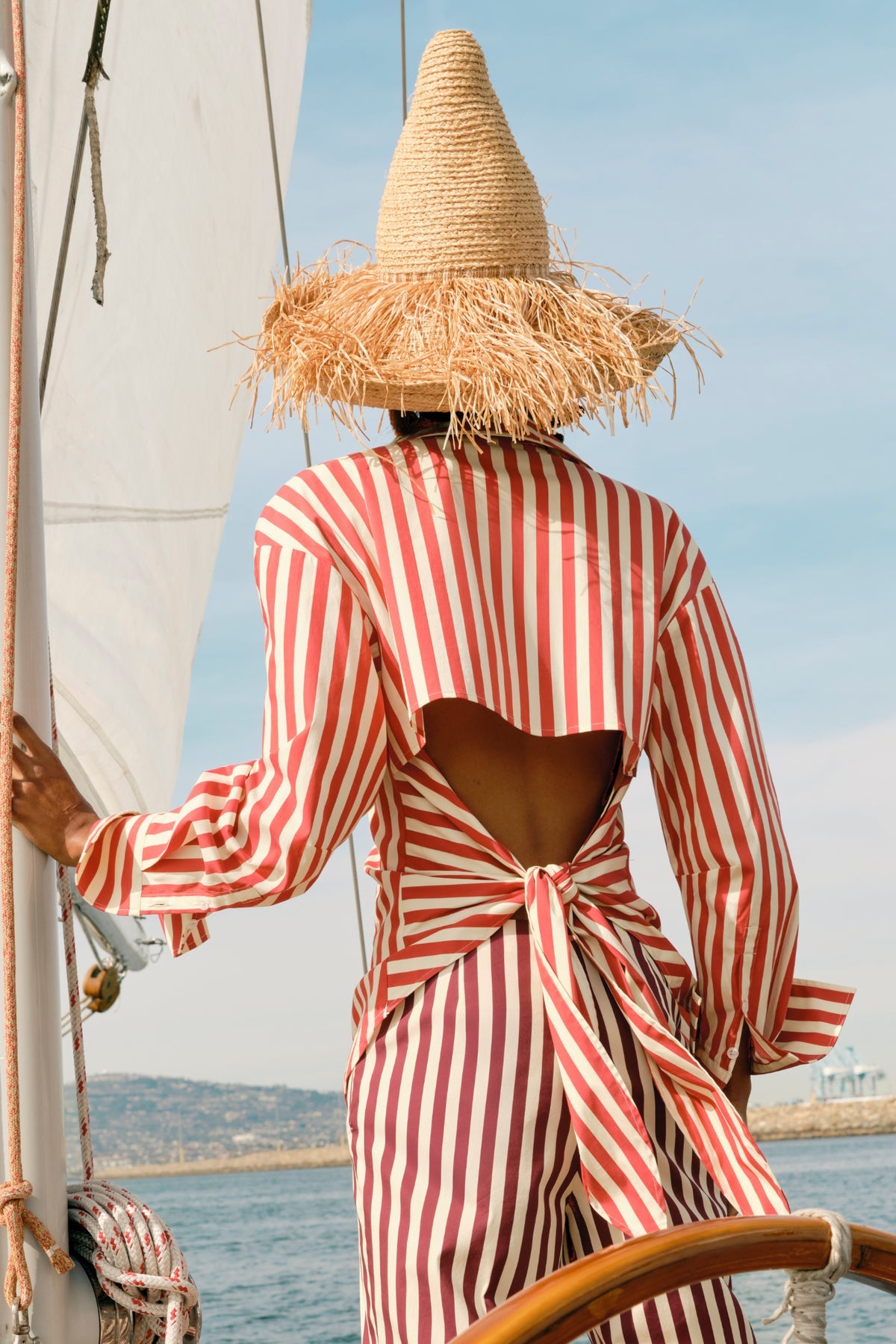 Loch Poplin Button Up - Venetian Red Stripe