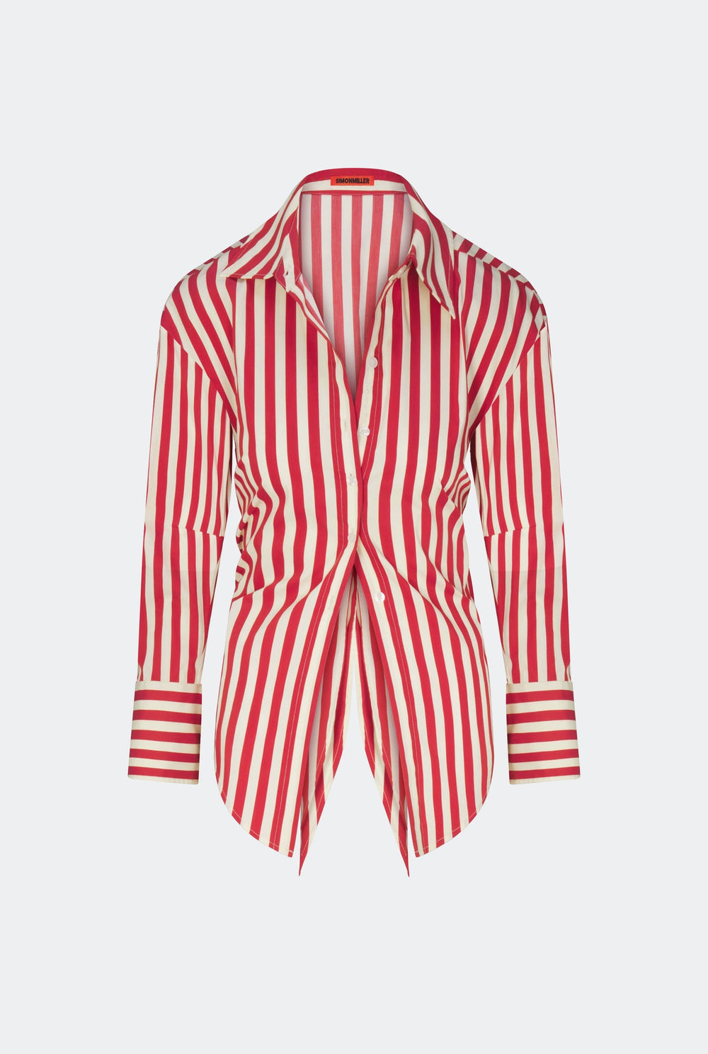 Loch Poplin Button Up - Venetian Red Stripe