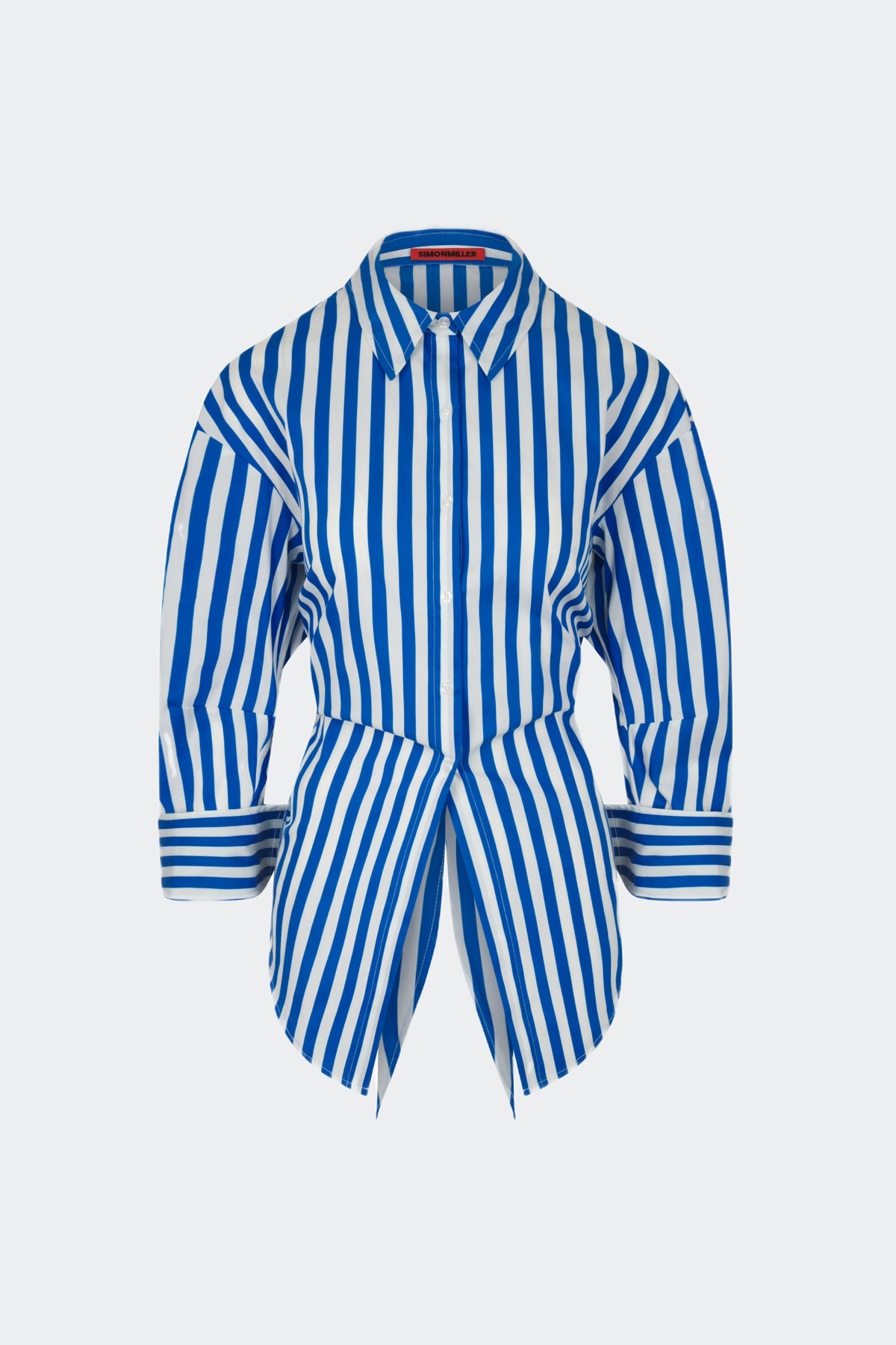 Loch Striped Poplin Button Up - BLUE STRIPE