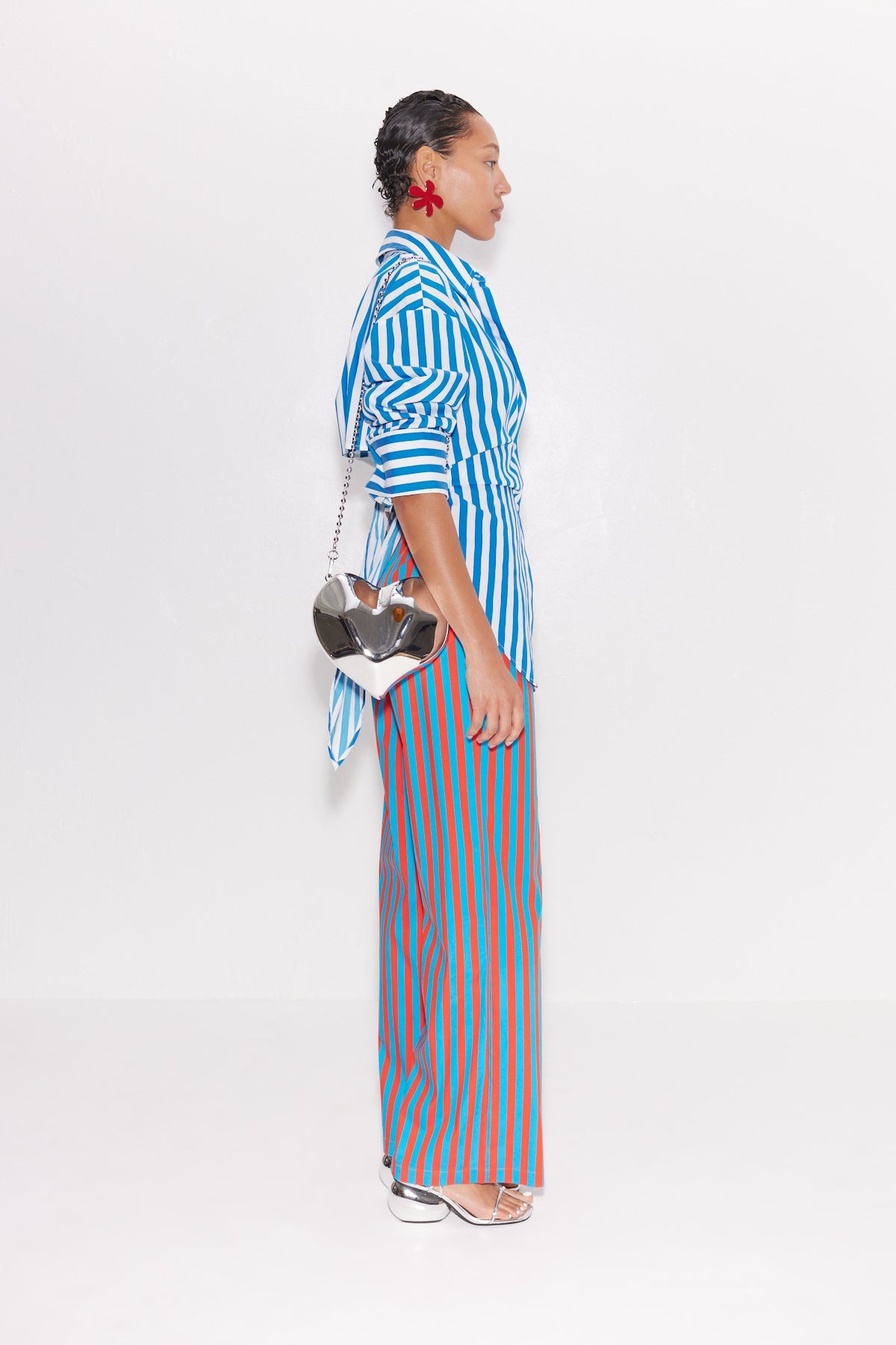 Loch Striped Poplin Button Up - BLUE STRIPE