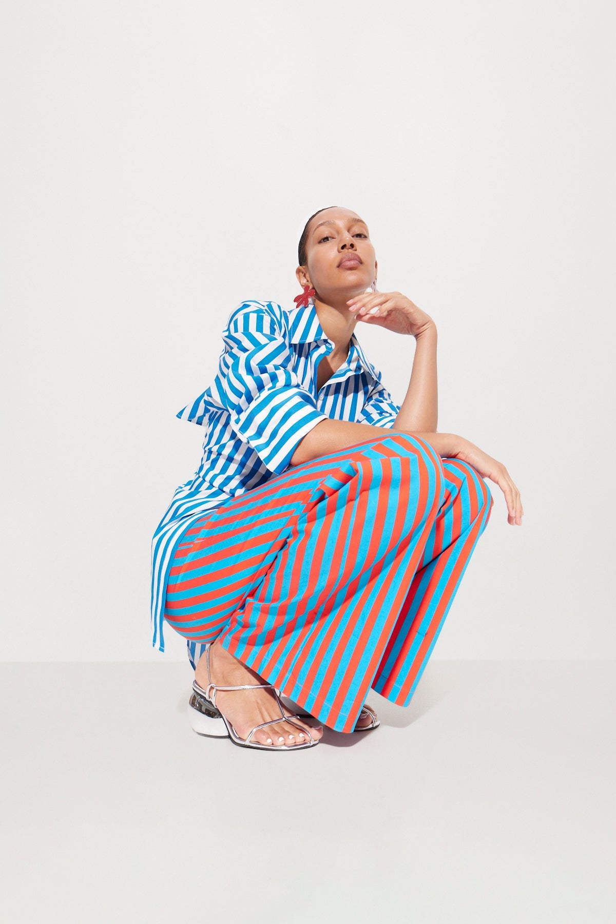 Loch Striped Poplin Button Up - BLUE STRIPE