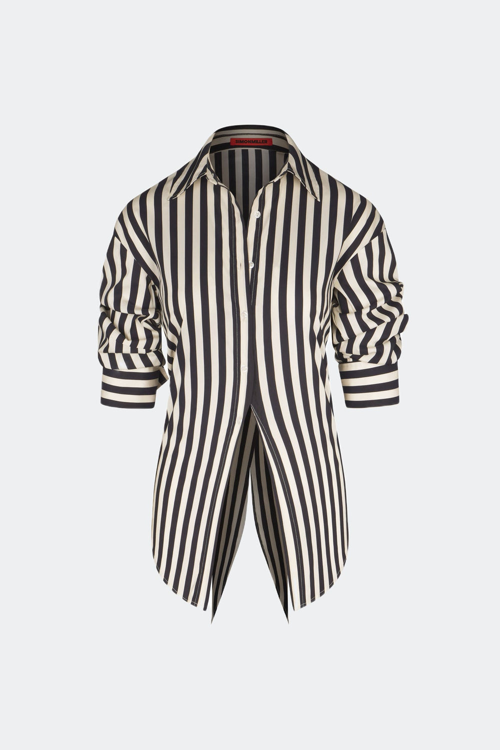 Loch Striped Poplin Button Up - BLACK/WHITE STRIPE