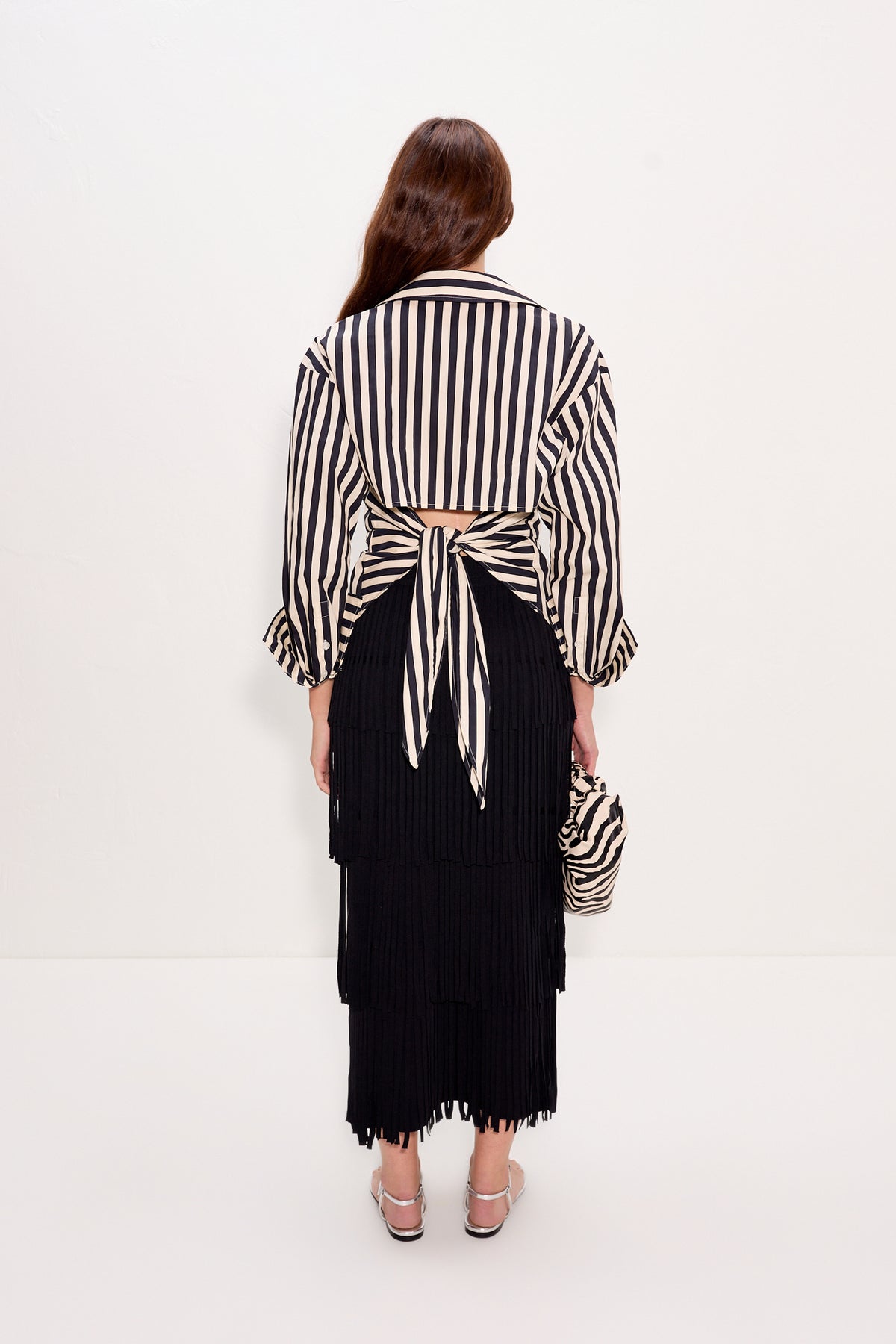 Loch Striped Poplin Button Up - BLACK/WHITE STRIPE
