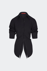 Loch Poplin Button Up - BLACK