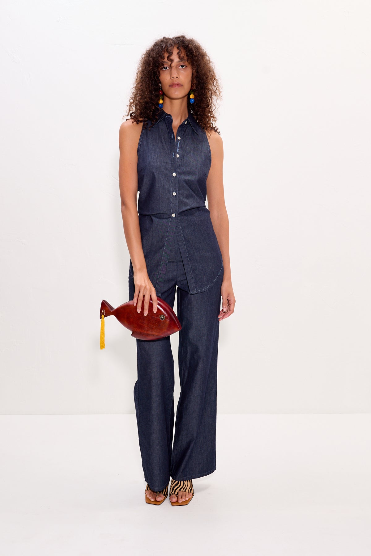 Pia Chambray Pant - Indigo