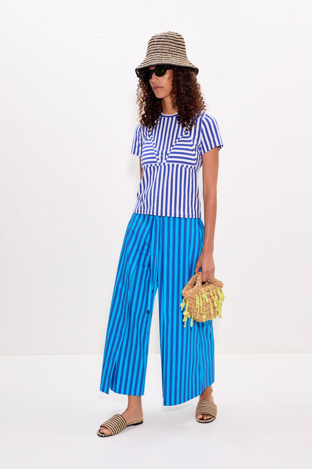 Lima Poplin Pant - Tonal Blue Stripe